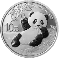 Chińska Panda 30 gramów 2020 - srebrna moneta