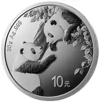 Chińska Panda 30 gramów 2023 - srebrna moneta