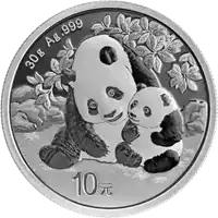 Chińska Panda 30 gramów 2024 - srebrna moneta