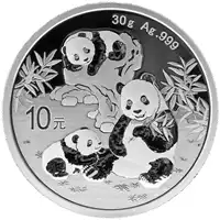 Chińska Panda 30 gramów 2025 - srebrna moneta