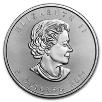 Kanadyjski Liść Klonowy 1 uncja 2021 - srebrna moneta