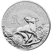 Lunar: Rok Szczura 2020 1 uncja UK - srebrna moneta