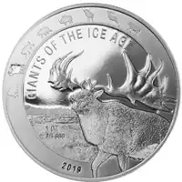 Olbrzymy epoki lodowcowej: Jeleń Olbrzymi 1 uncja 2019 - srebrna moneta