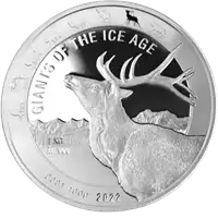 Olbrzymy epoki lodowcowej: Renifer 1 kilogram 2022 - srebrna moneta