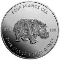 Republic of Chad - Mandala Hipopotam 1 uncja 2020 - srebrna moneta