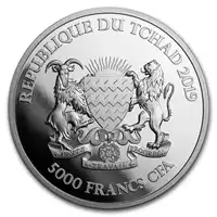 Republic of Chad - Mandala Słoń 1 uncja 2019 - srebrna moneta