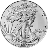 Srebrny Amerykański Orzeł zestaw 500 x 1 uncja 2024 - srebrna moneta